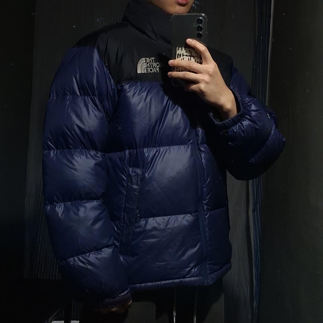 노스페이스 700 네이비 블랙 눕시 거위털 구스다운 패딩 점퍼 L 상품이미지1