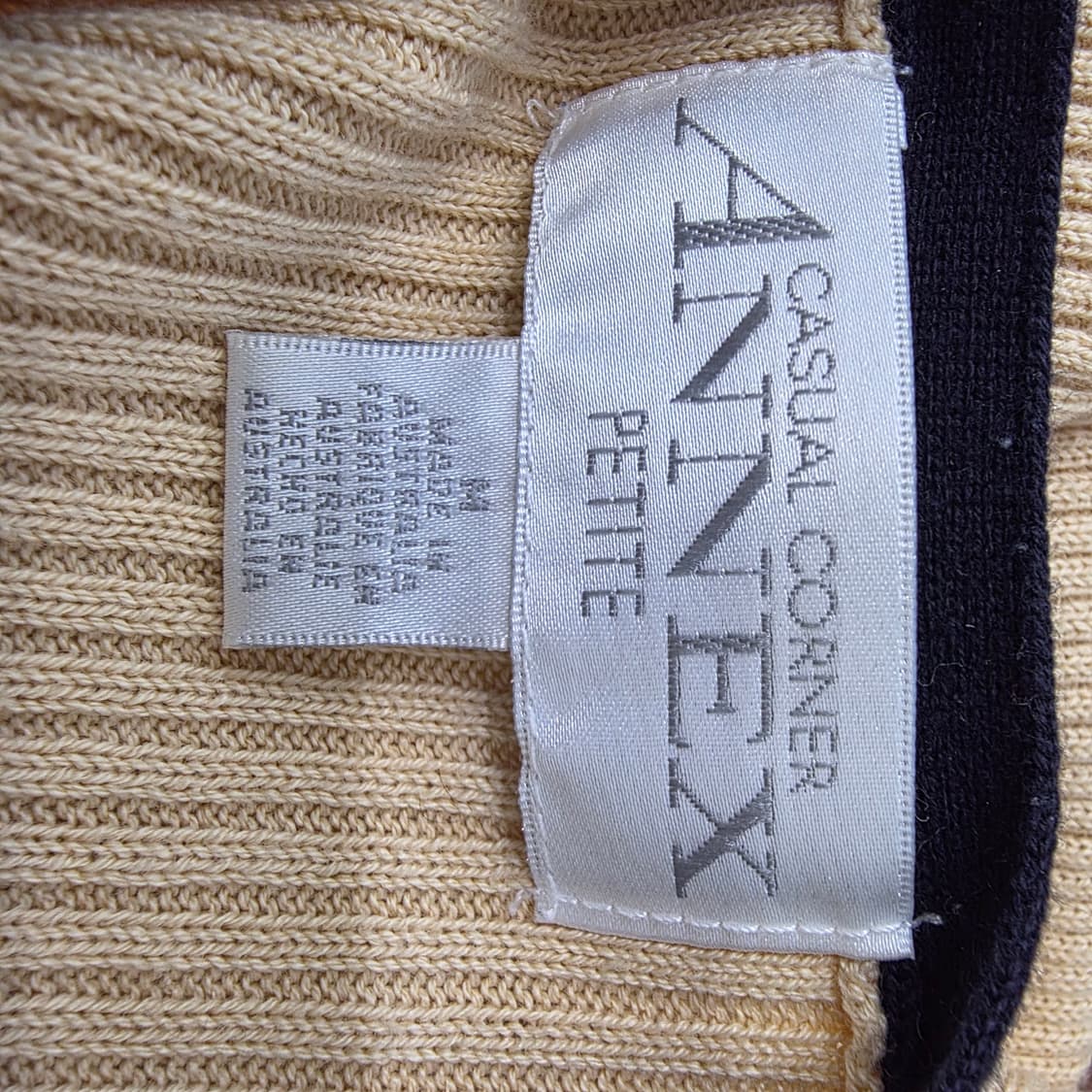 ANNEX 베이지블랙 배색 골지가디건 상품이미지9