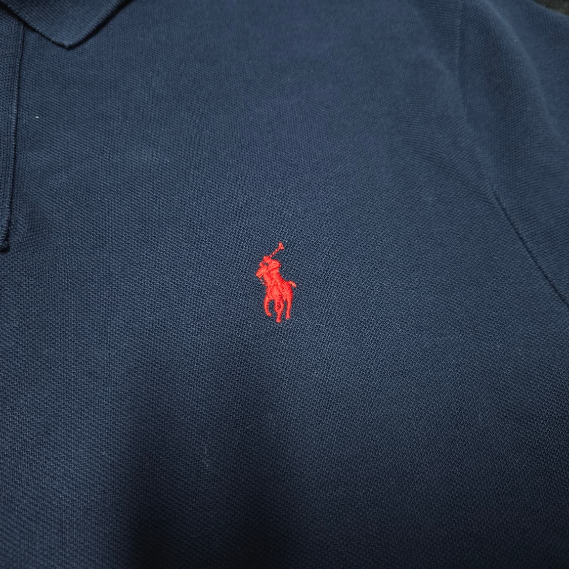 L 폴로랄프로렌 커스텀슬림핏 반팔카라티 네이비 상품이미지2