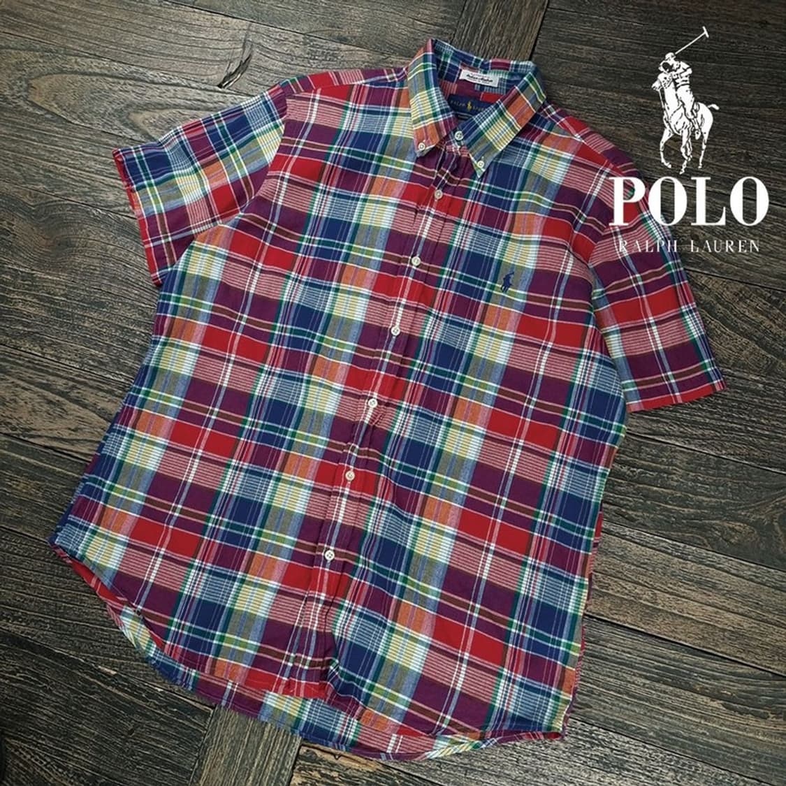[폴로 랄프로렌] 포니 로고 자수 체크 반팔 셔츠 M20134 상품이미지1