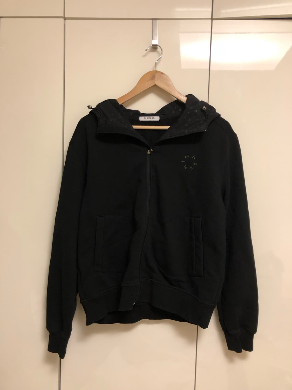 DOT HOODED ZIP-UP, BLACK 상품이미지4