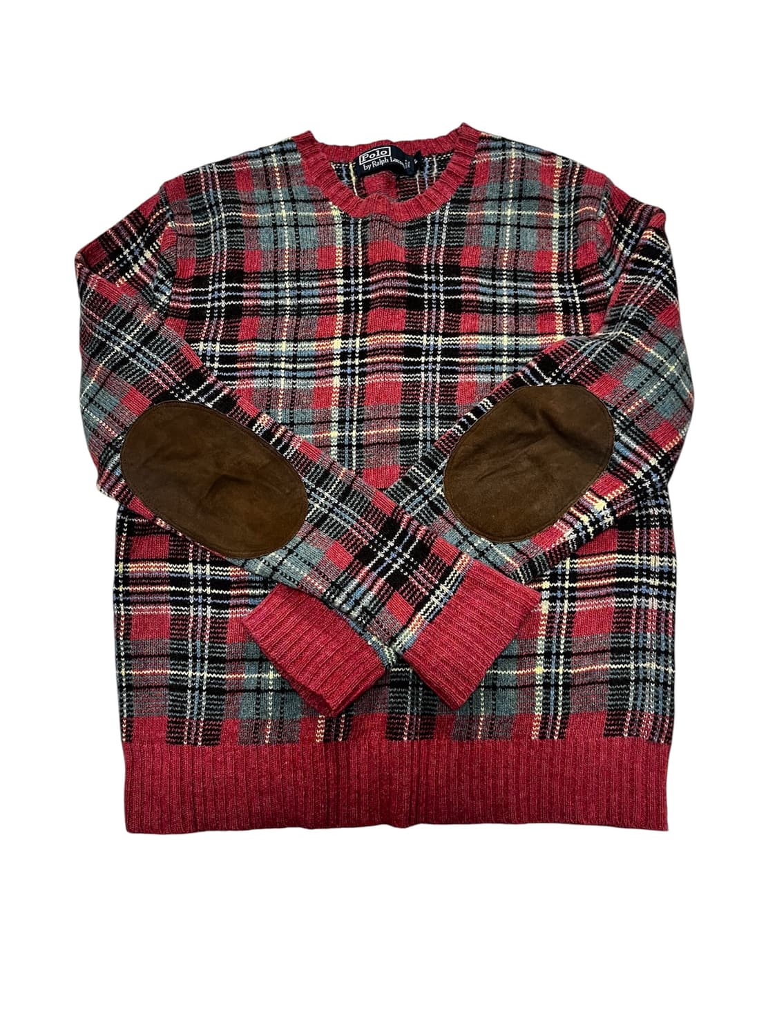 폴로랄프로렌 엘보우패치 타탄체크 니트 스웨터L 상품이미지2