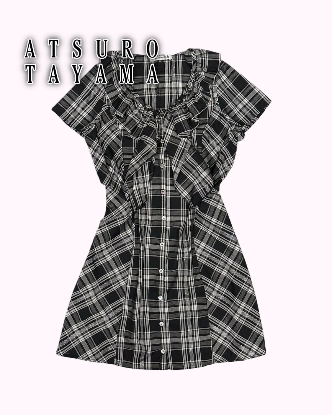 ruffler ribbon check dress 상품이미지1