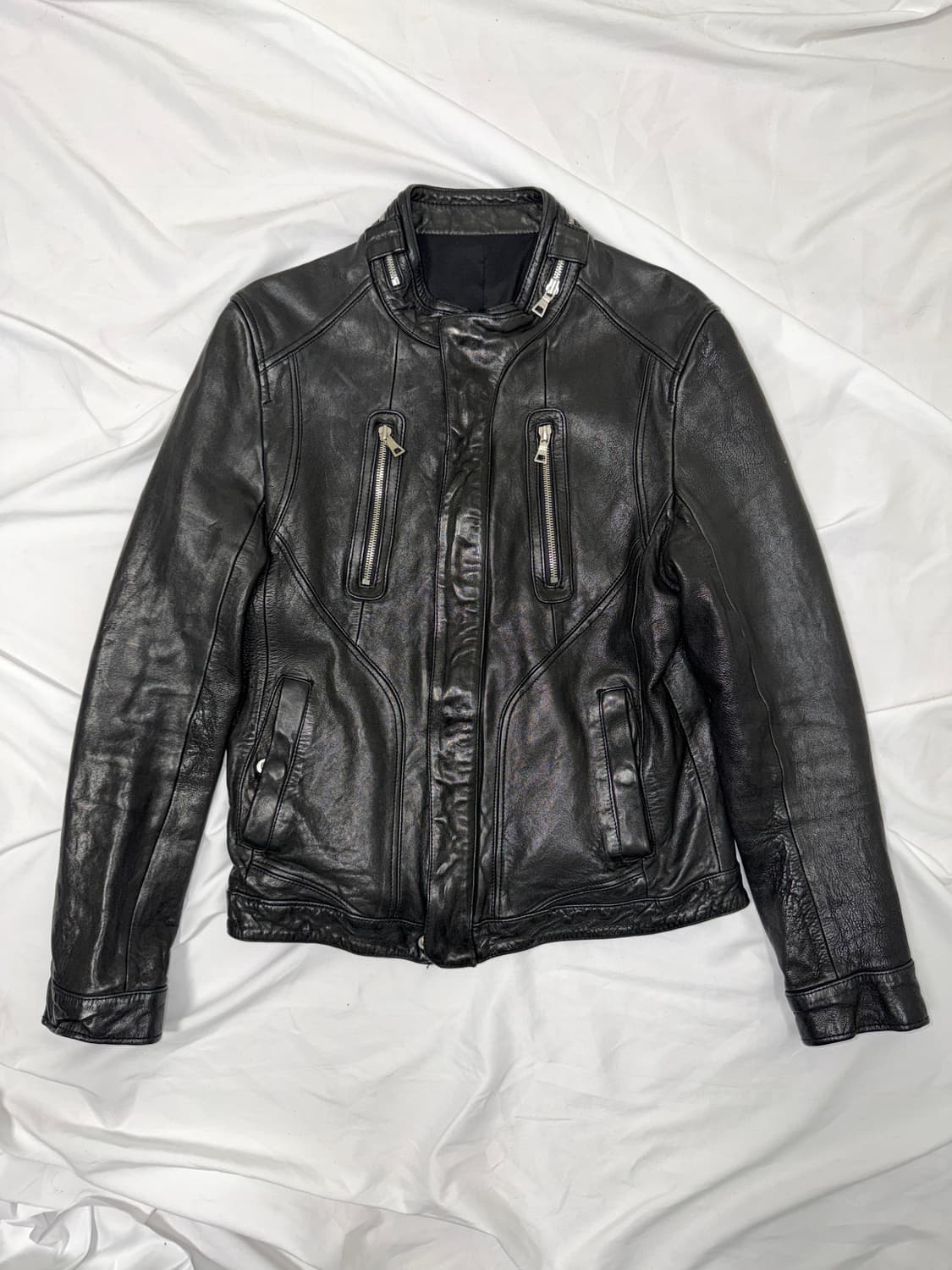 이태리 양가죽 슬림 레더 자켓 상품이미지3