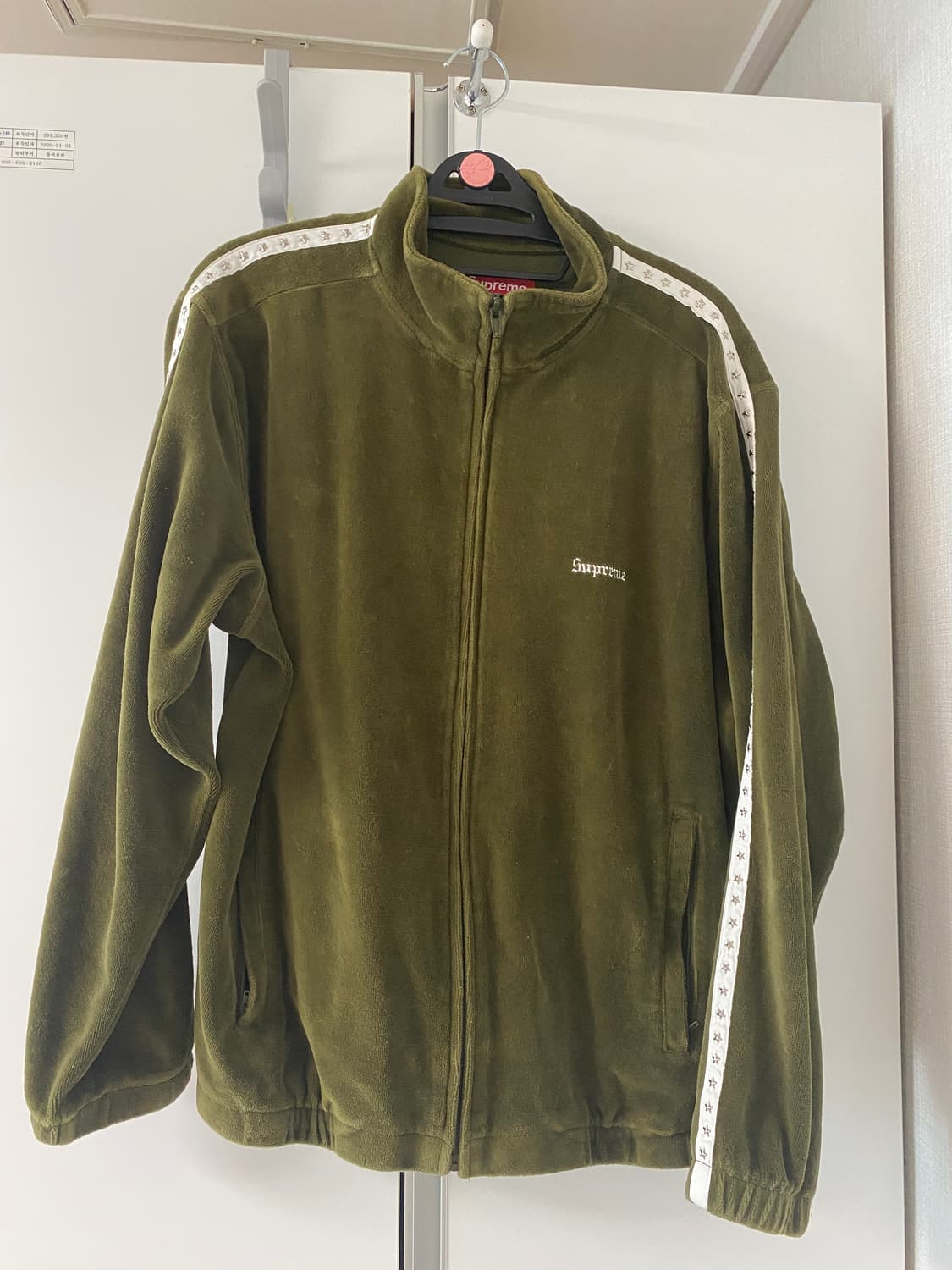M) 슈프림 22fw 벨루어 트랙 자켓 올리브 상품이미지2