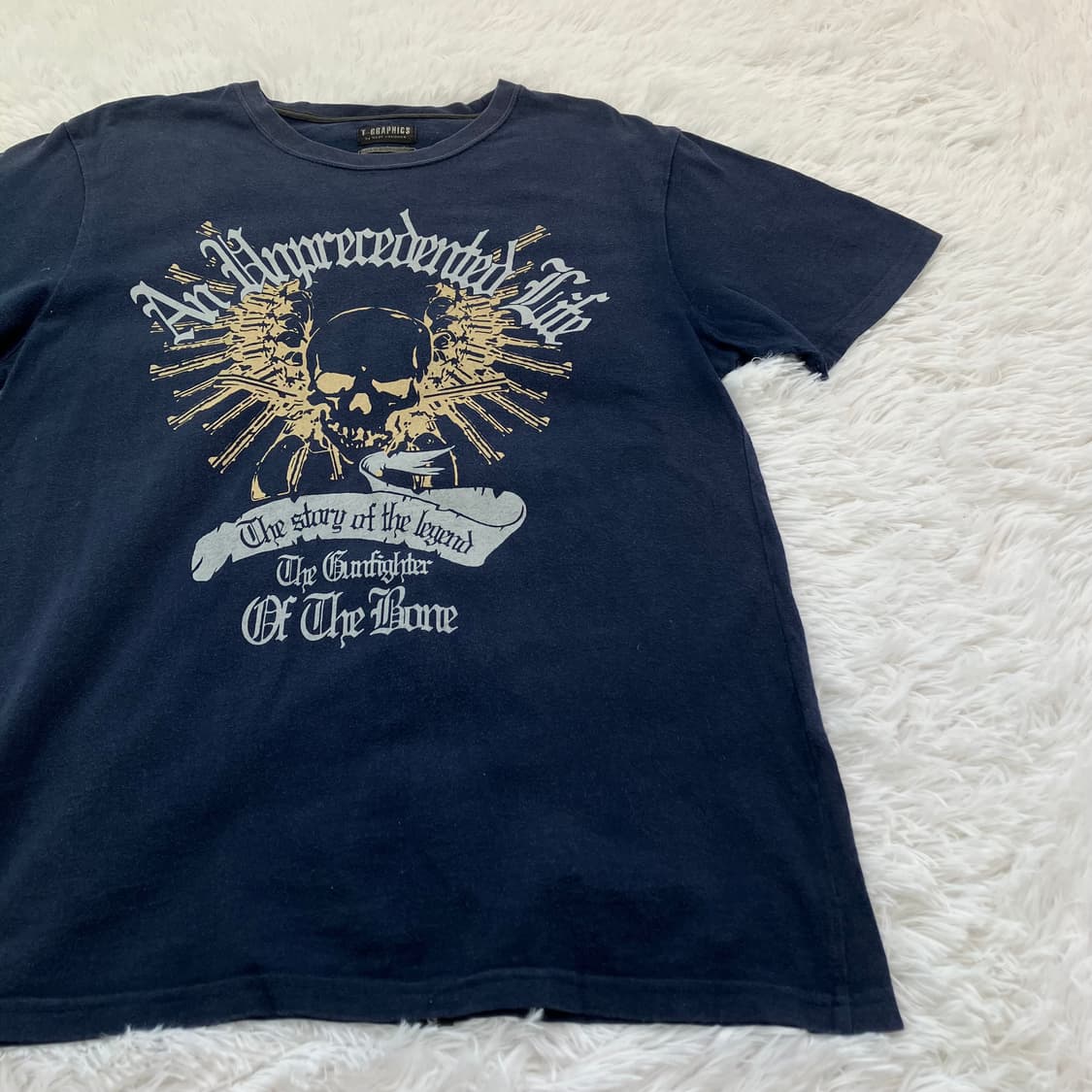 빈티지 스컬 펑키 네이비 반팔 753 y2k 스트릿 갸루 펑키 일본빈티지 상품이미지3