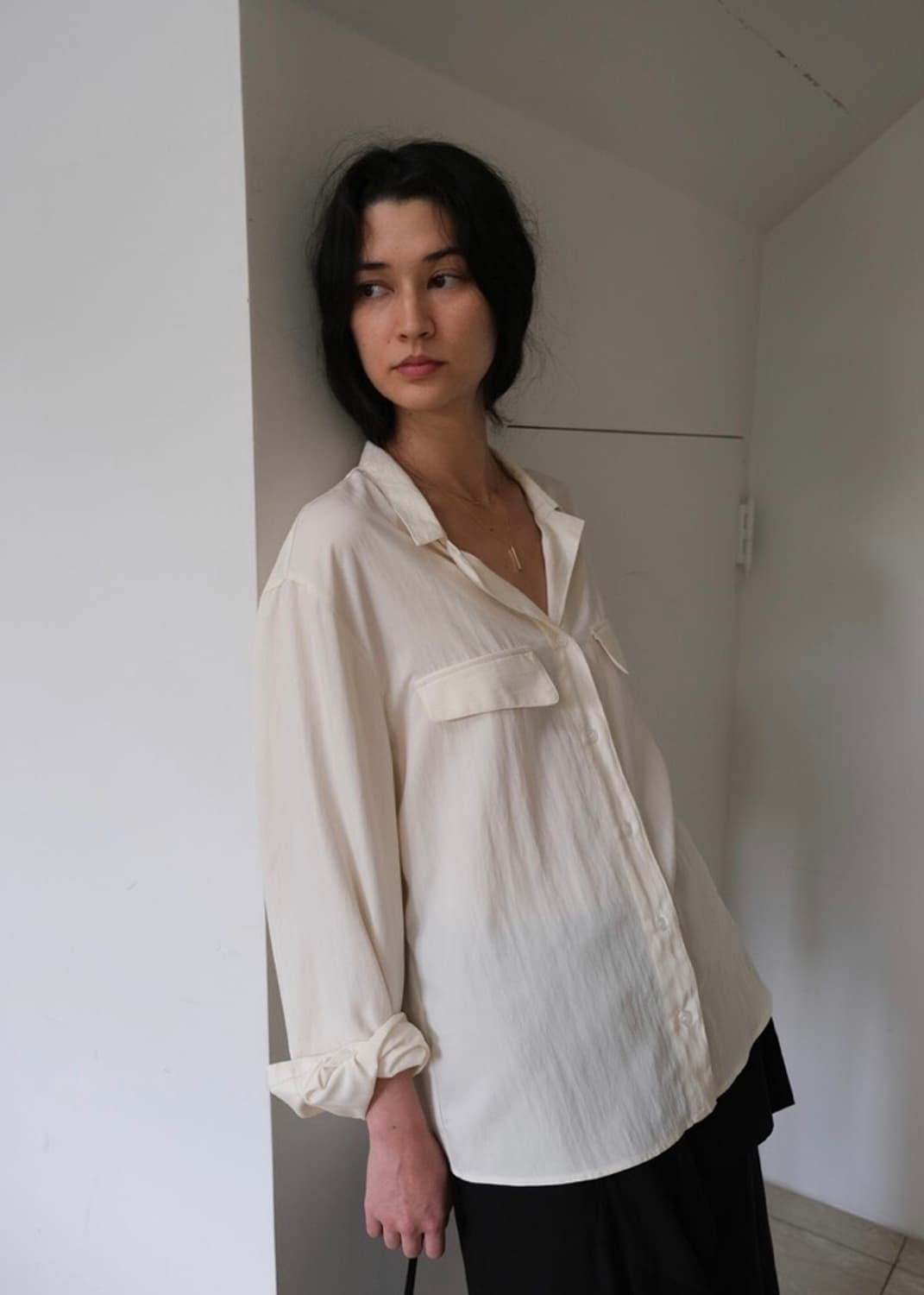 해브빈  havebin Round Pocket shirt Cream 상품이미지4