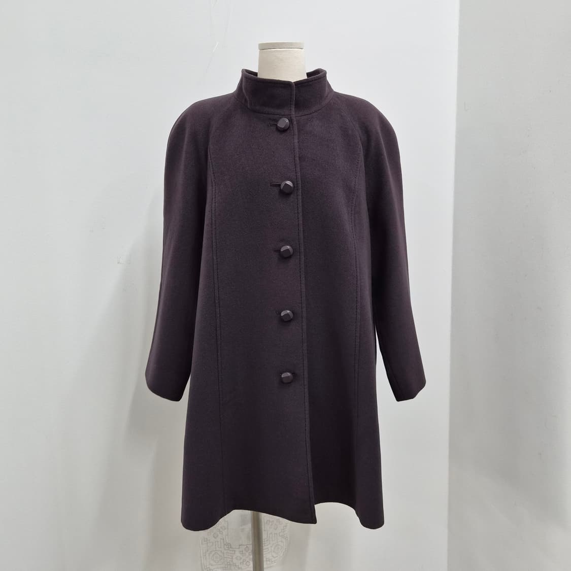 Leilian 캐시미어100 하이넥 클래식 코트 상품이미지1