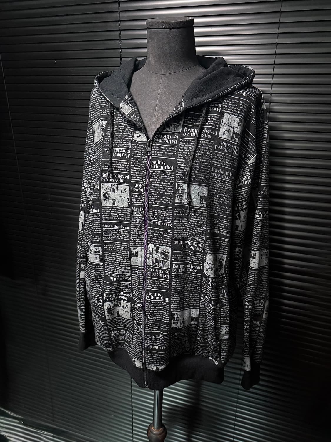 BoSSy hill 고스 펑크 로리 일본 사진 프린팅 블랙 후드 집업 L 상품이미지2