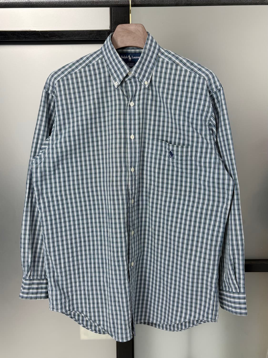  [2XL]POLO폴로 그린블루 체크 셔츠  상품이미지1