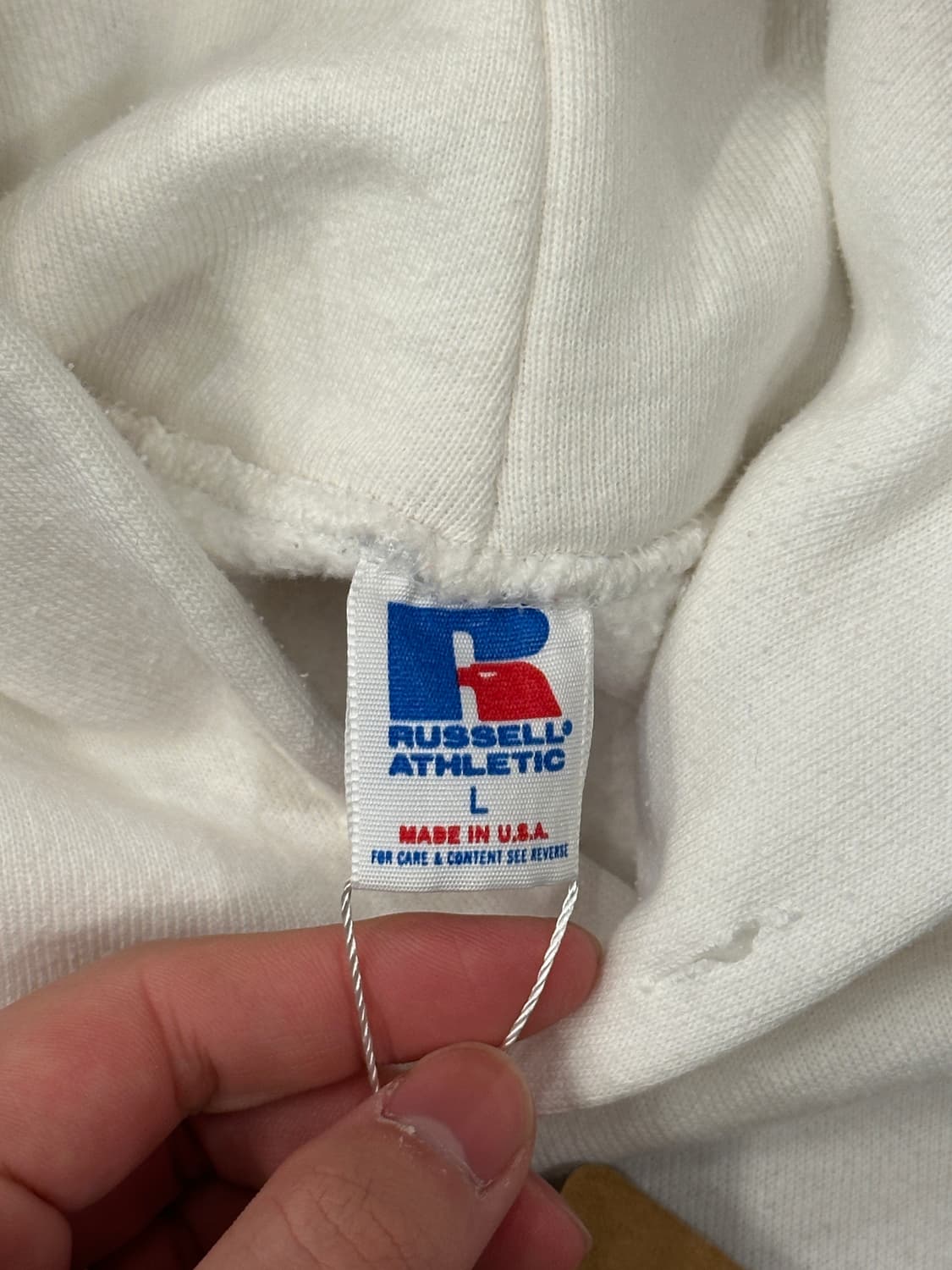 90s Russell 러셀 made in USA 블랭크 후드티 L 상품이미지4
