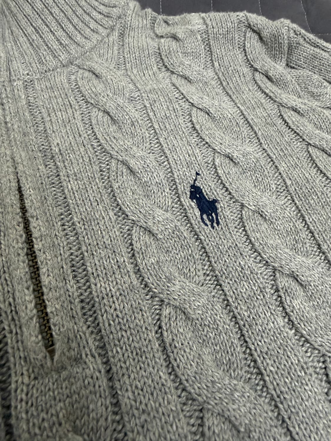 폴로 랄프로렌 꽈배기 니트 반집업  상품이미지3