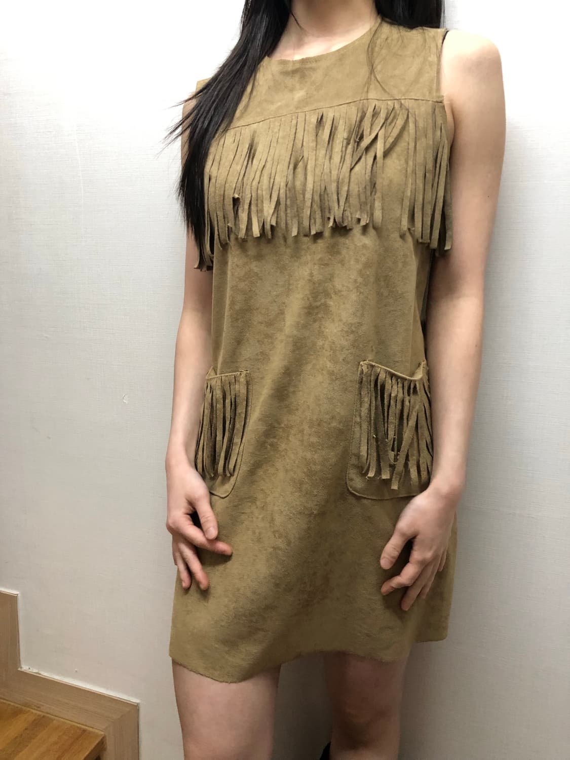 빈티지 브라운 스웨이드 프린지 원피스 상품이미지7