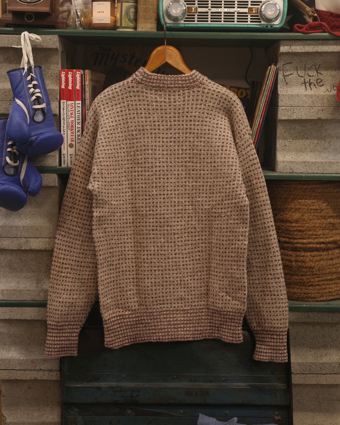 90‘s 빈티지 레드 버드아이 노르딕 스웨터 상품이미지3