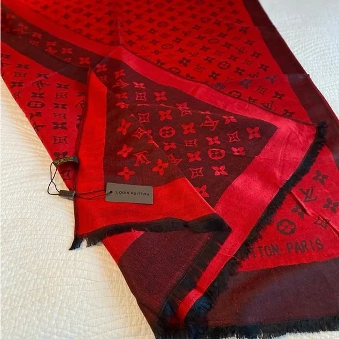 LOUIS VUITTON 루이비통 모노그램 레드&블랙 스카프 상품이미지2