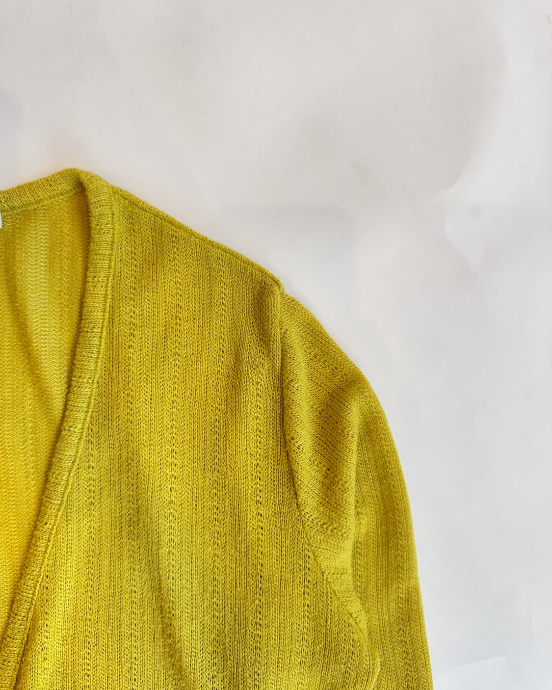 Yellow Pointelle Knit Cardigan 상품이미지2