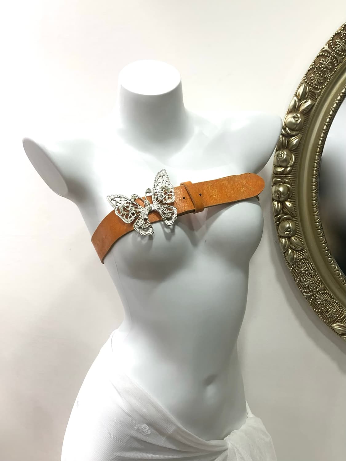 butterfly pendant orange brown belt(예약중) 상품이미지1