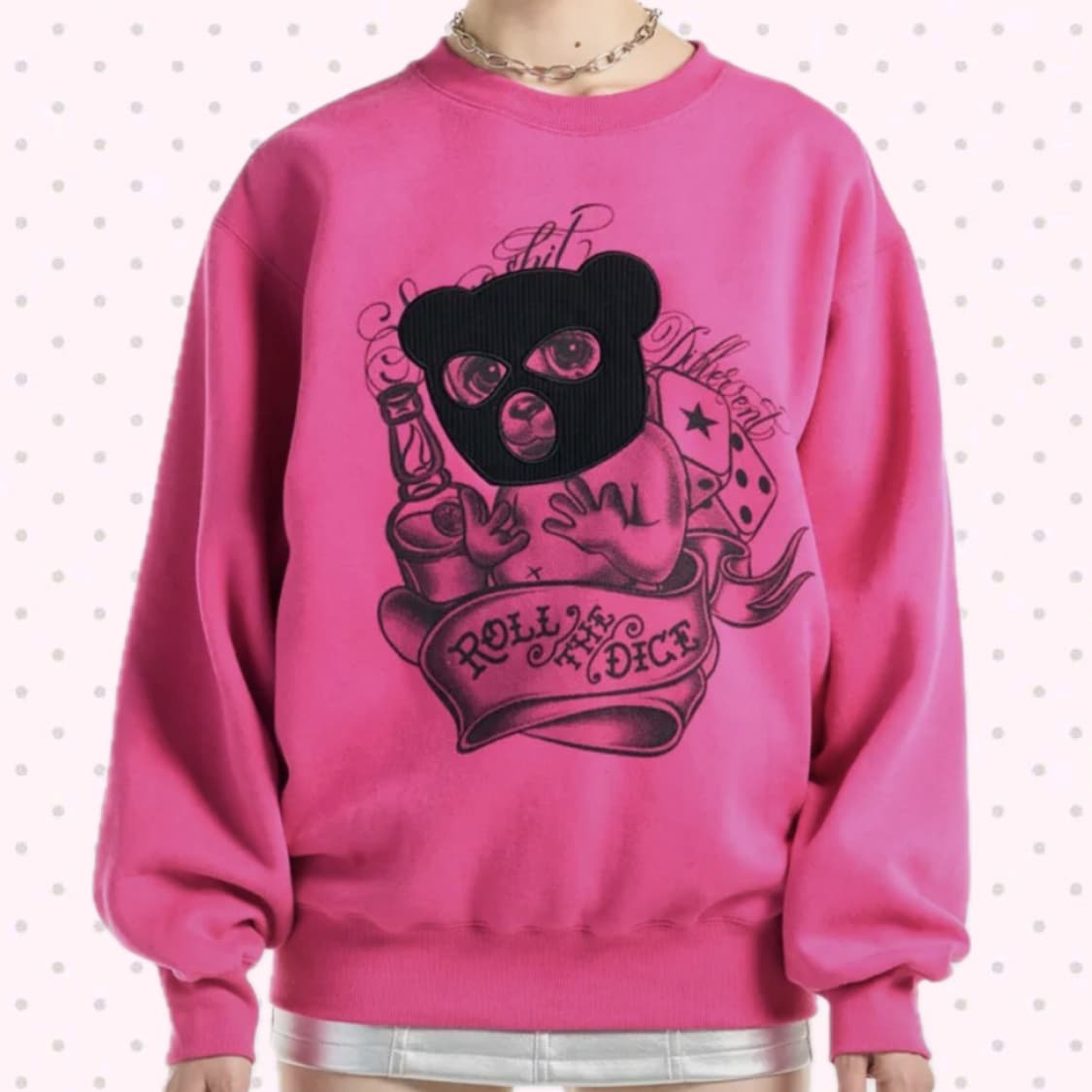 배디 맨투맨 Thief Bear Fleece Sweatshirt Pink 상품이미지1