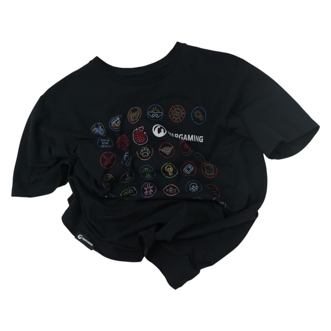 WARGAMING 워게이밍 멀티 아이콘 그래픽 블랙 반팔 티셔츠 상품이미지1