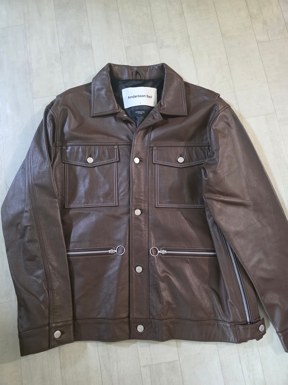 앤더슨벨 브라이언 리얼 레더 자켓 L 상품이미지5