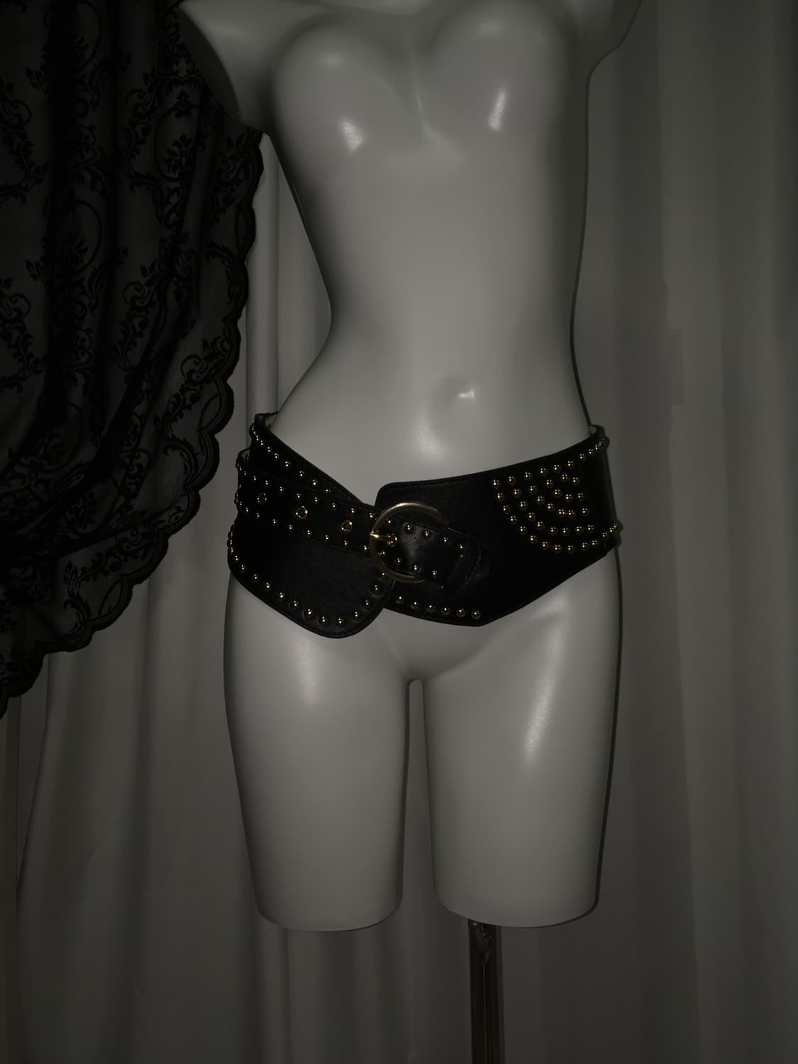 Vintage Pinterest 핀터레스트코어 와이드 스터드 레더 벨트  상품이미지5