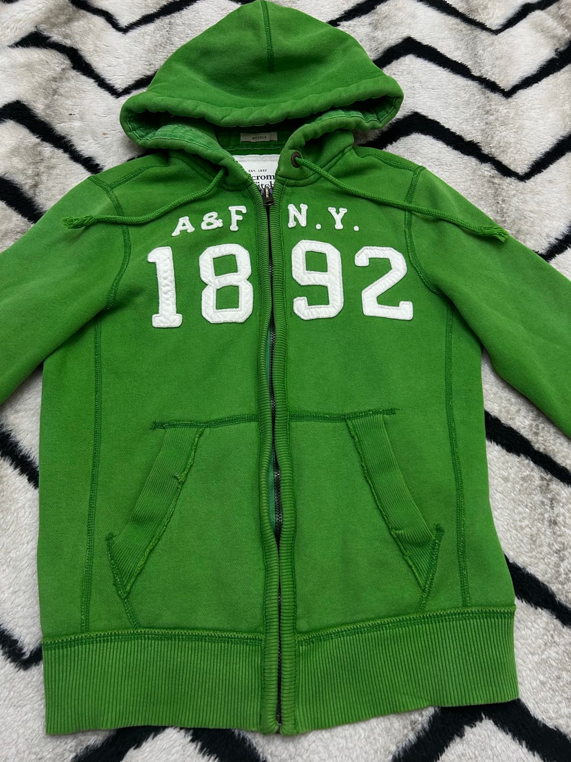 [S]아베크롬비 스펠아웃 후드집업/기모/그린 상품이미지3