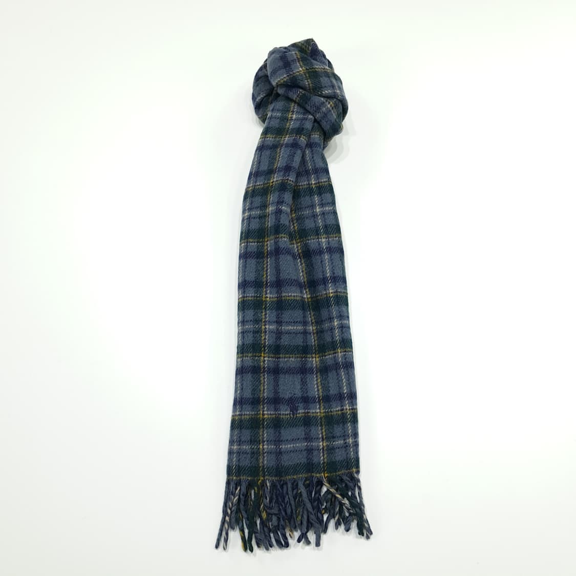 MX253 폴로 랄프로렌 그린네이비 타탄체크 램스울 목도리 머플러 상품이미지3