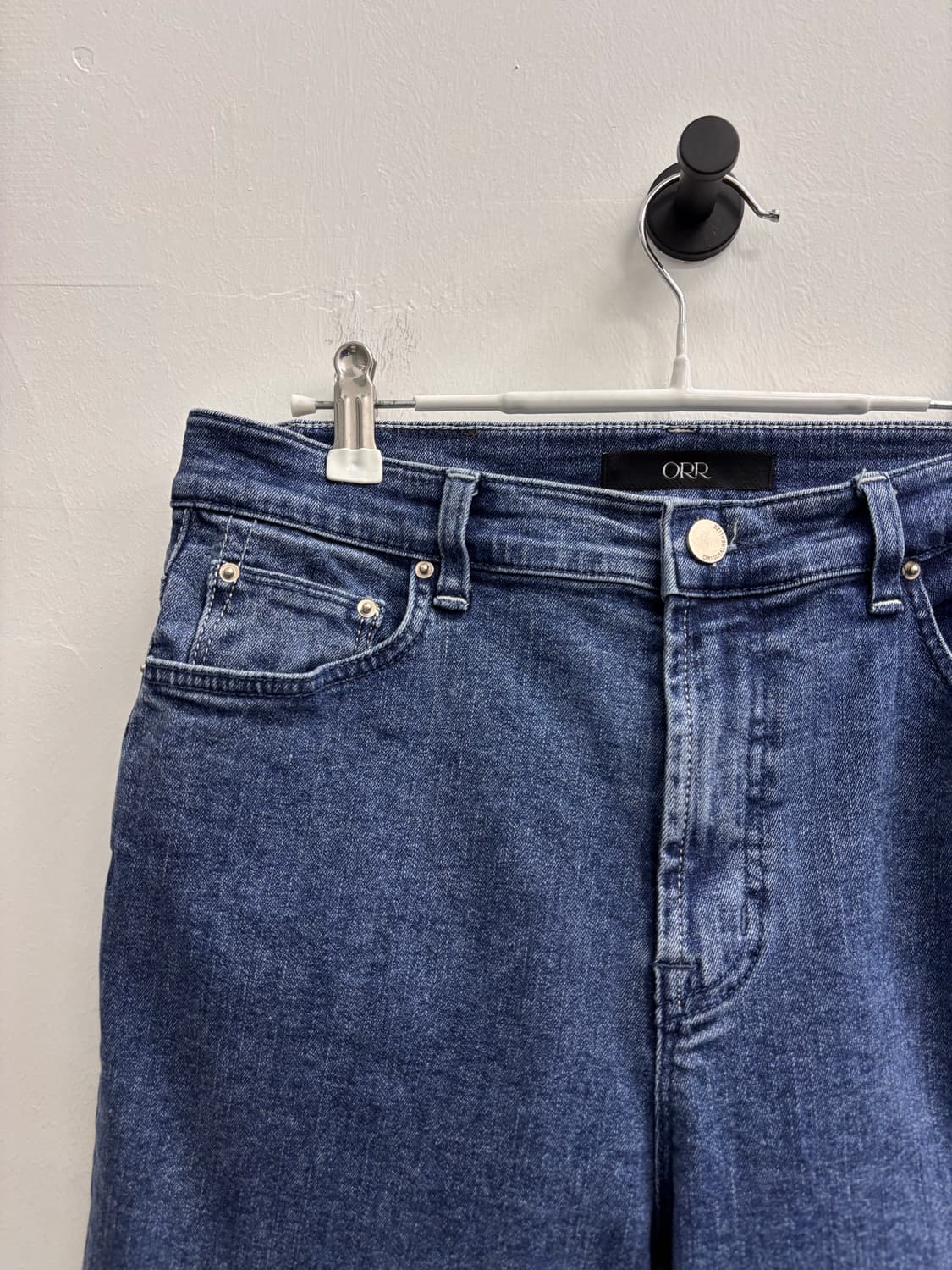 오르(ORR) 로우 엣지 와이드 데님 팬츠 중청 상품이미지2