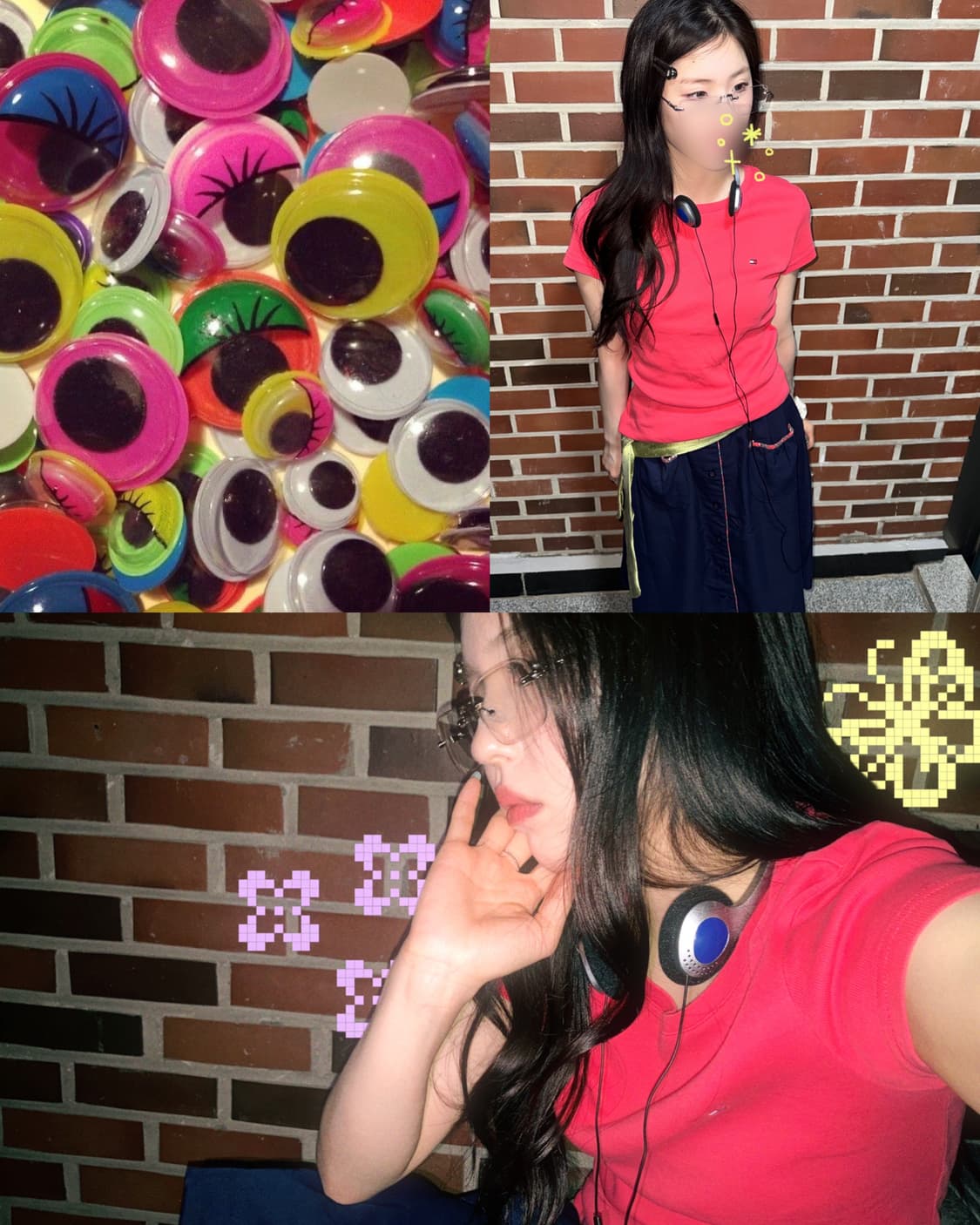 2000‘s 말광량이 빈티지 코디세트 3pcs 상품이미지1