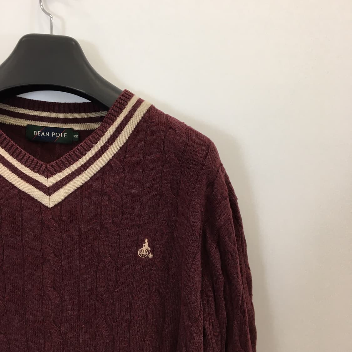 빈폴 자수로고 케이블 울 니트 100  상품이미지2