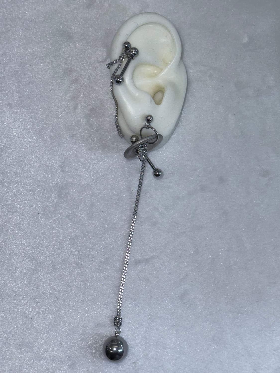 silver button earring by PJM 상품이미지2