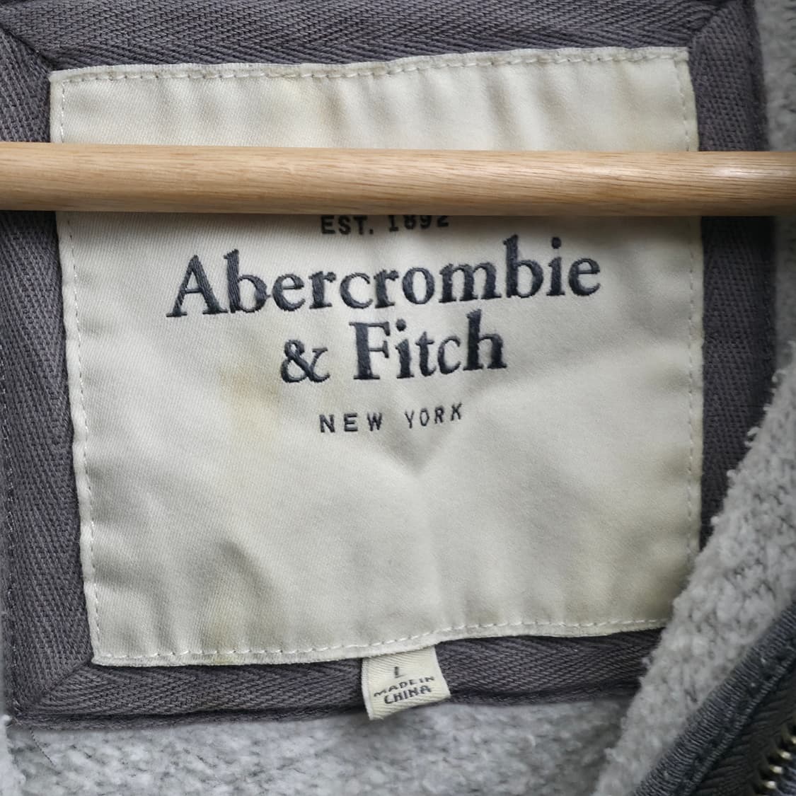 [L] 아베크롬비 그레이 후드집업 상품이미지5