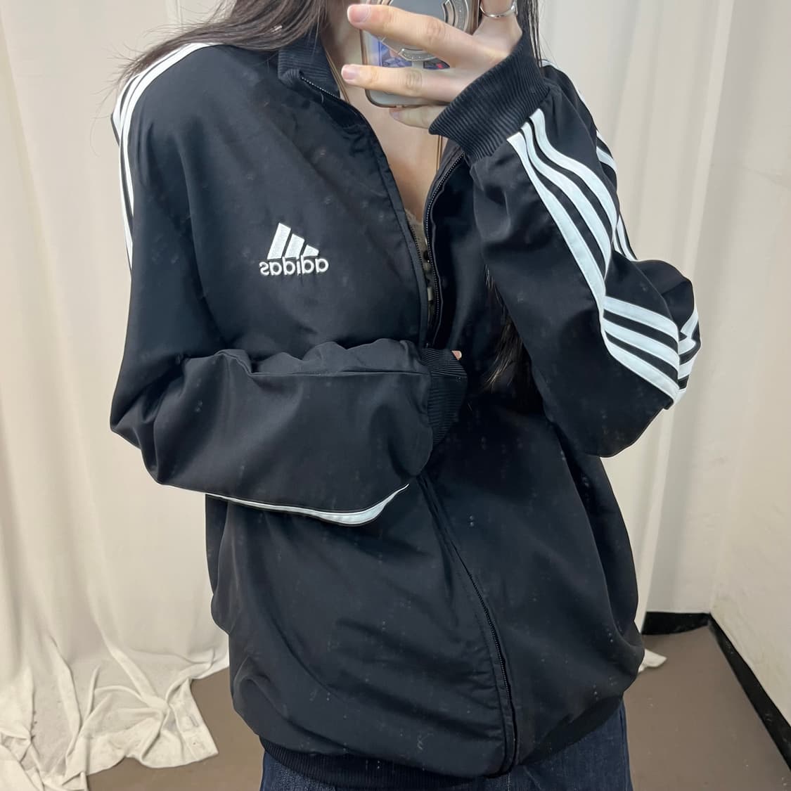 Adidas black windbreaker 상품이미지3