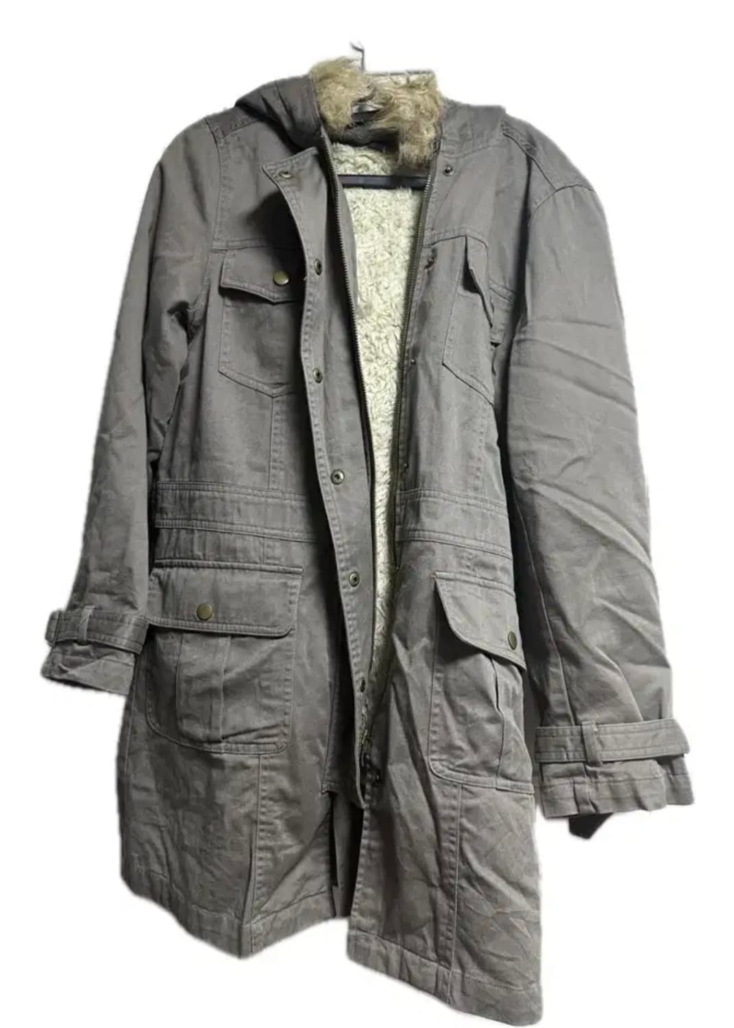 빈티지 카키 퍼후드 야상 상품이미지1