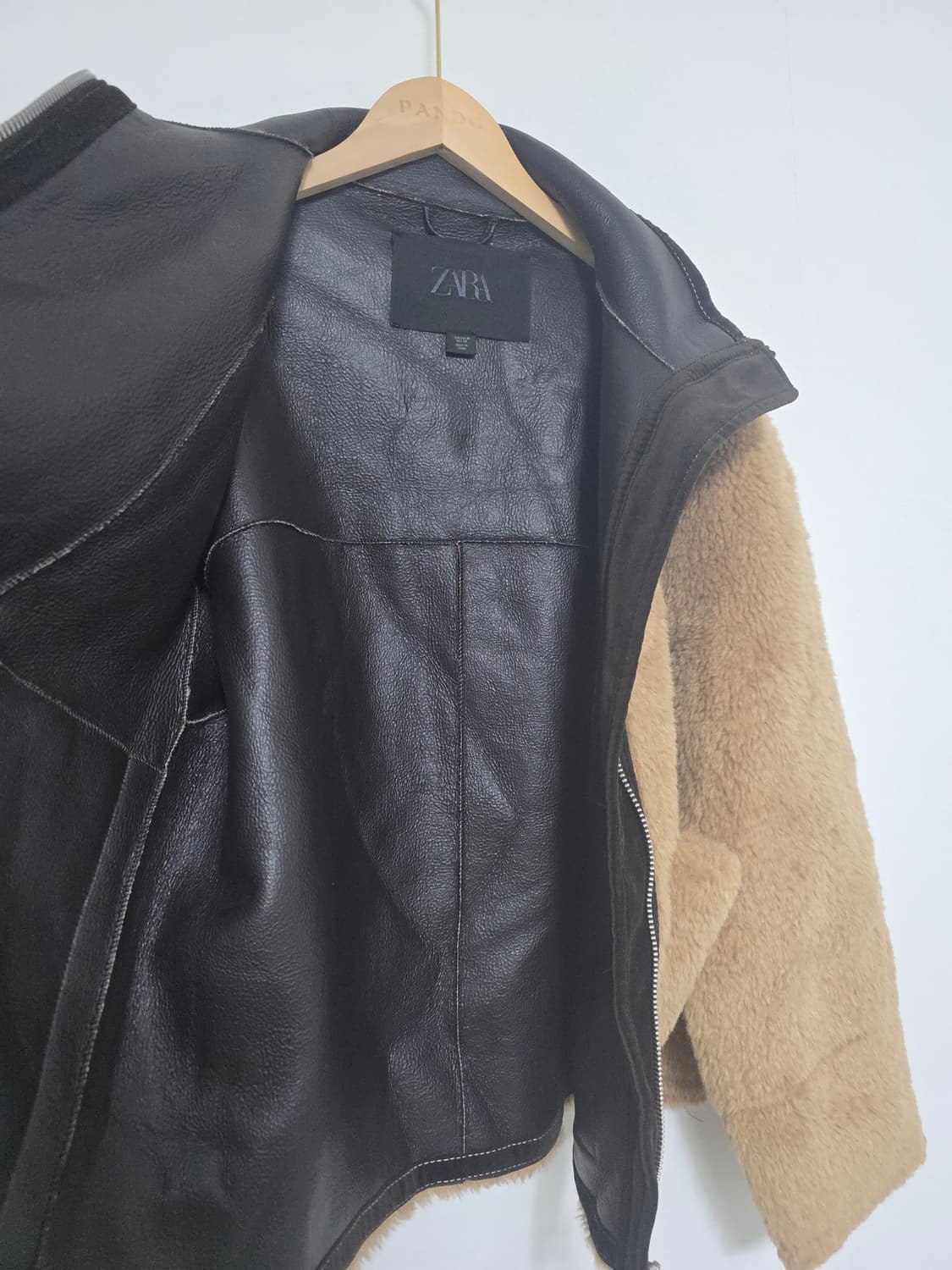 ZARA 자라 에코 시어링 무스탕 자켓 베이지 M 상품이미지4