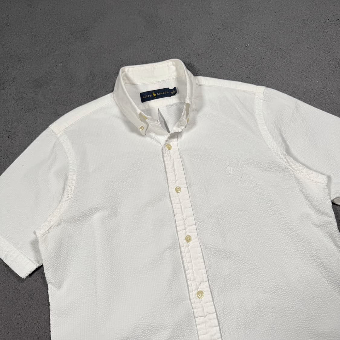 폴로 화이트 씨어써커 반팔 셔츠 상품이미지1