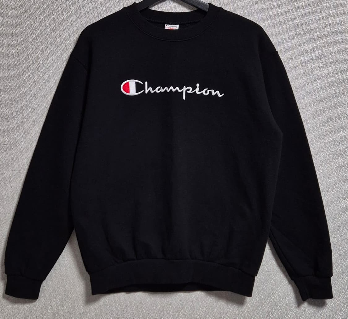 L (100) 챔피온 리버스위브 블랙 기모 스웻셔츠 맨투맨  상품이미지1