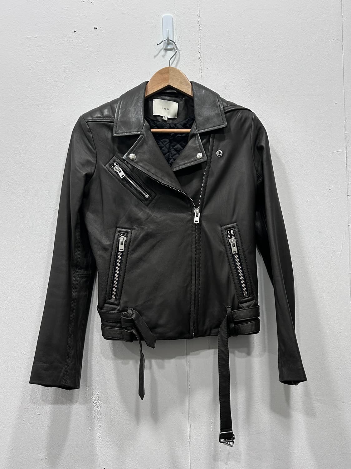 IRO 이로 양가죽 라이더 자켓 누빔 55 코코아 상품이미지3