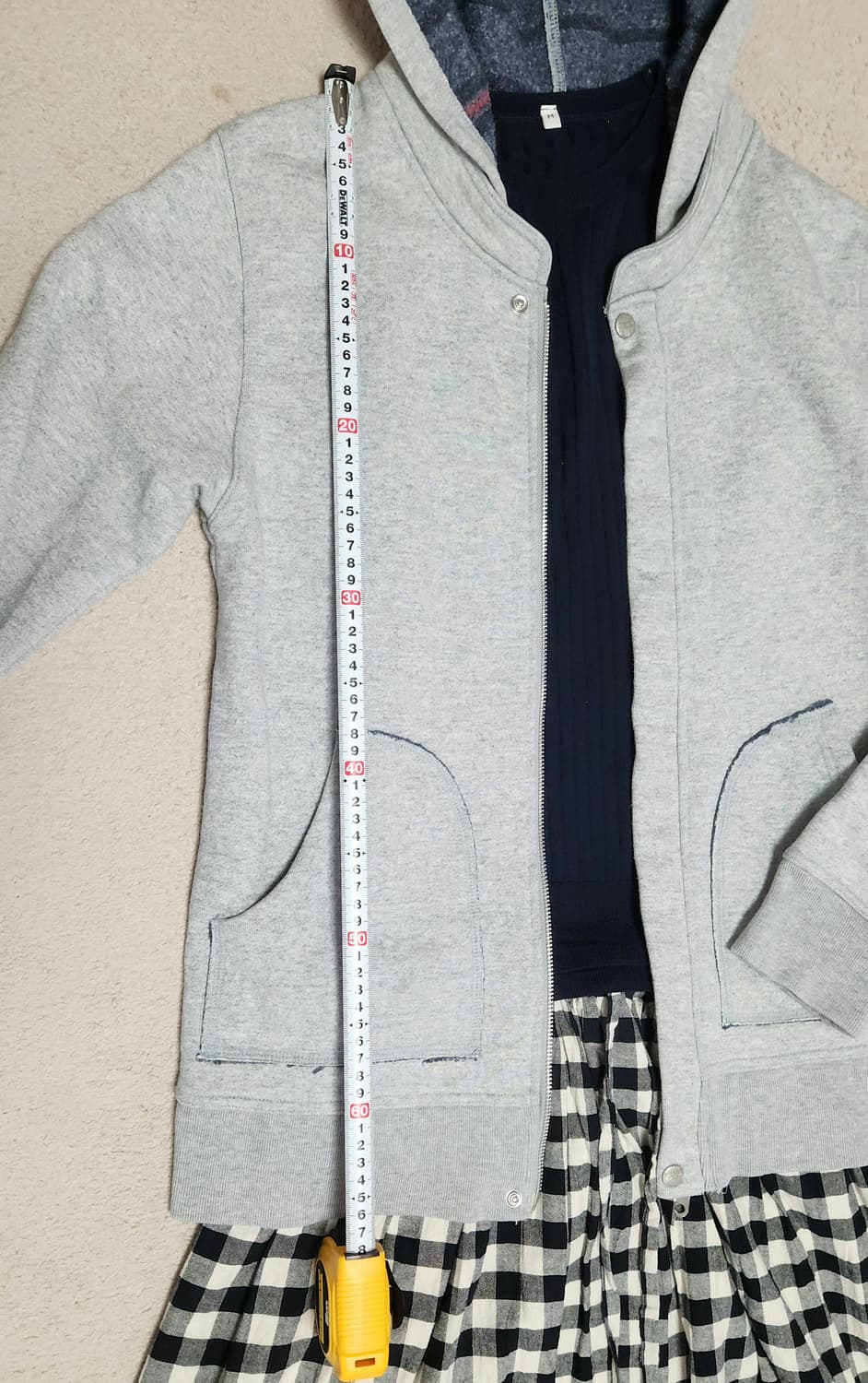 하구미 후드집업&니트& 체크치마 상품이미지7