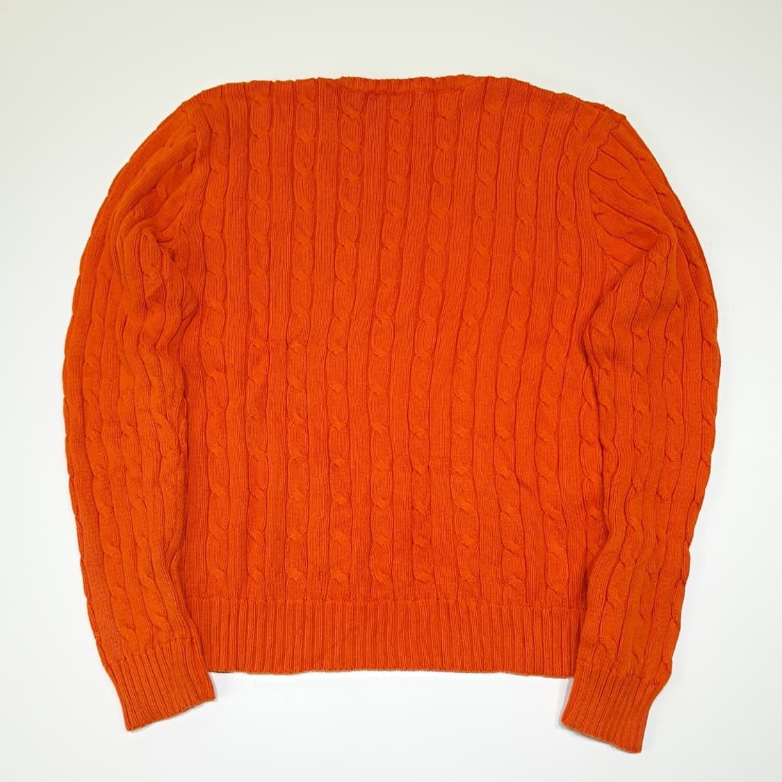CL347 XL 폴로 00s 코튼 케이블 브이넥 오렌지 니트 스웨터 상품이미지7