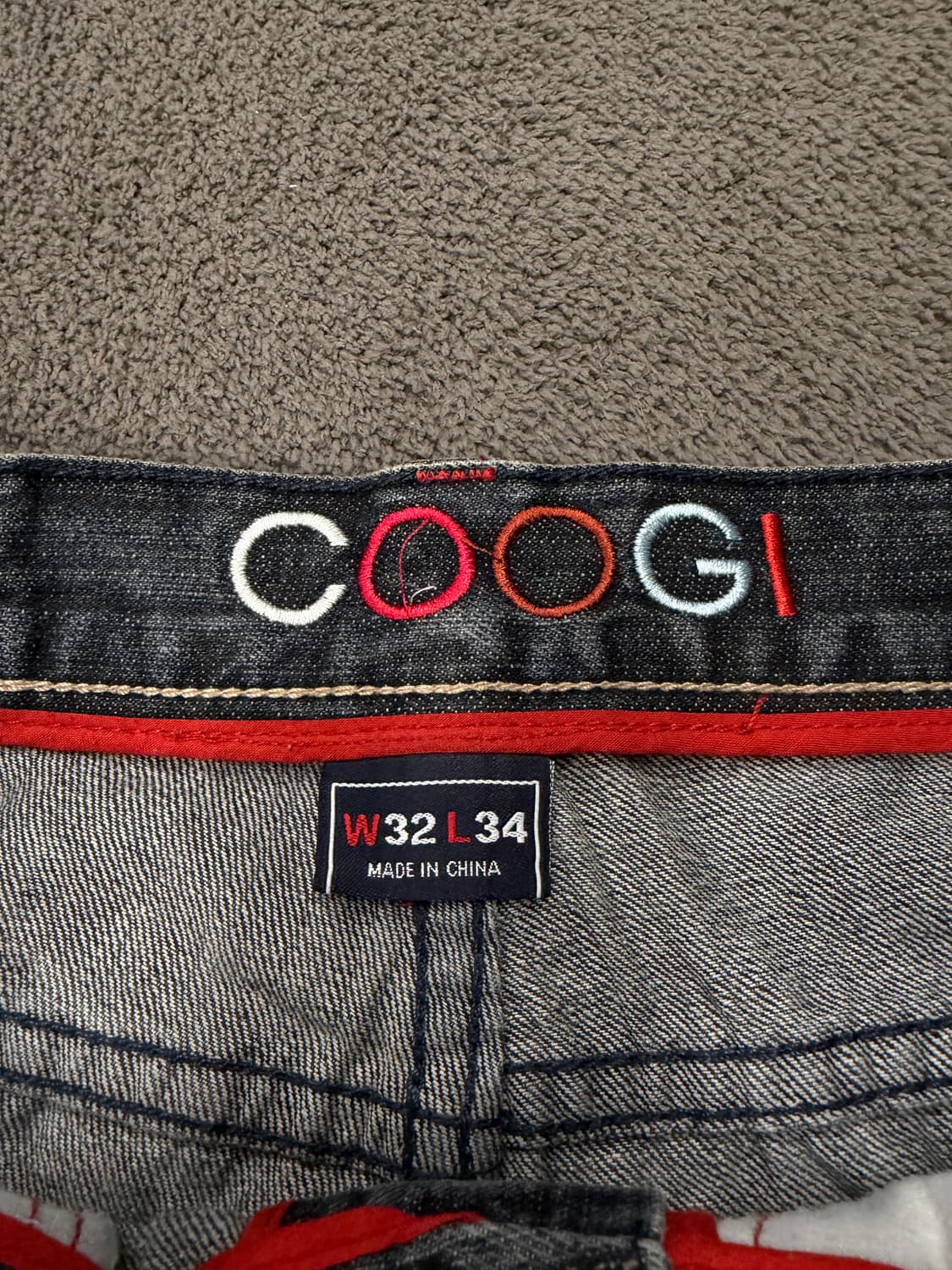 [ 정품/32X34 ] COOGI 쿠지 올드스쿨 자수 디테일 데님 청바지 상품이미지4