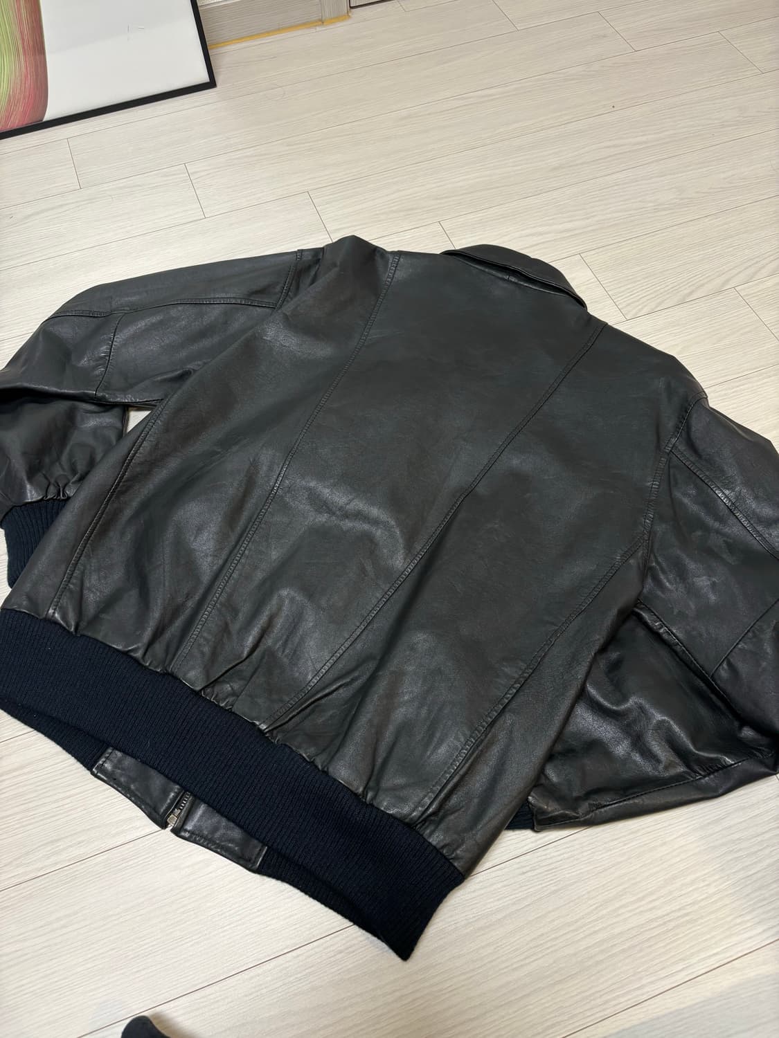 빈티지 웨스턴 레더 봄버 가죽 블루종 자켓 상품이미지3