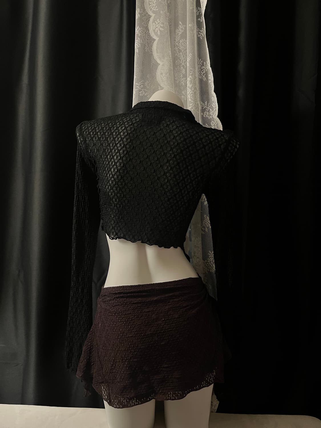 WEGANGYOUNG BURGUNDY MINI SKIRT 상품이미지2