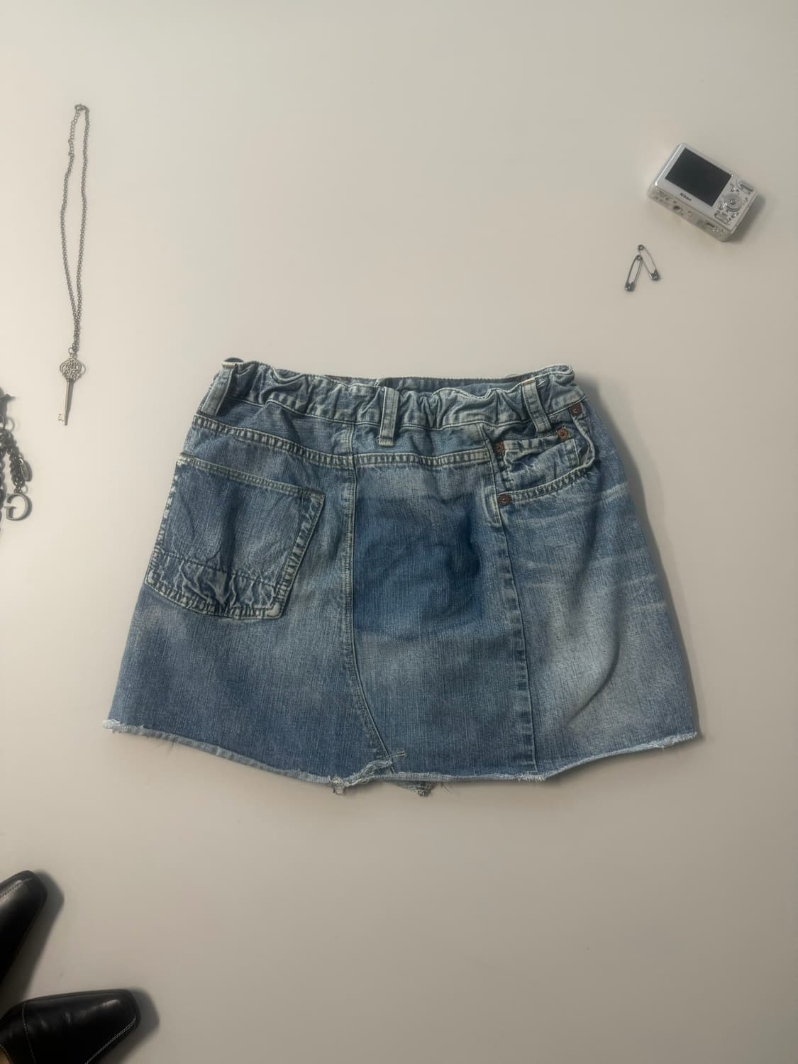 패치 워크 데님 스커트 상품이미지6
