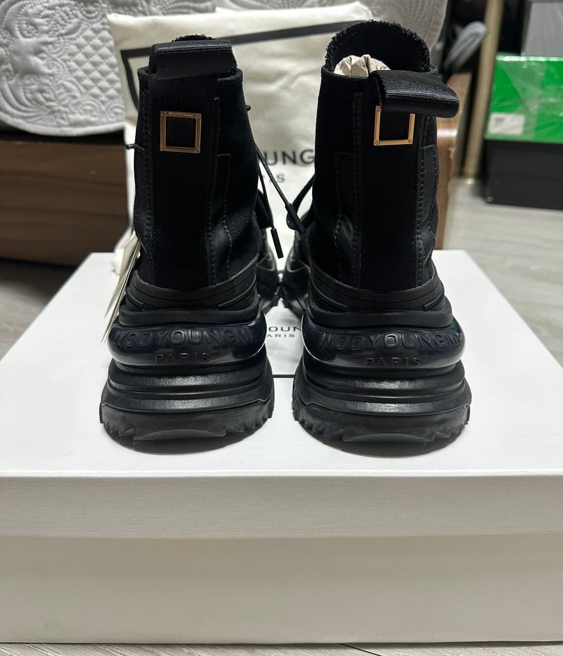 우영미 더블레이스 하이탑 블랙 상품이미지3