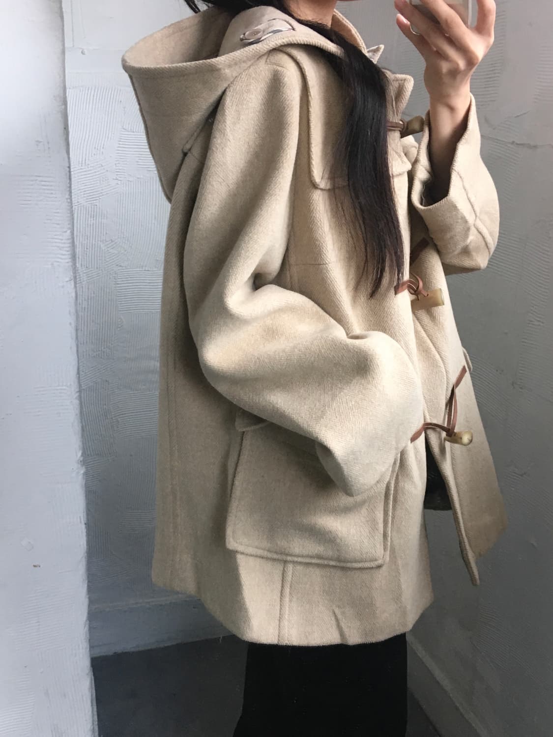 Burberry 버버리 베이지 후디 더플 코트 상품이미지3