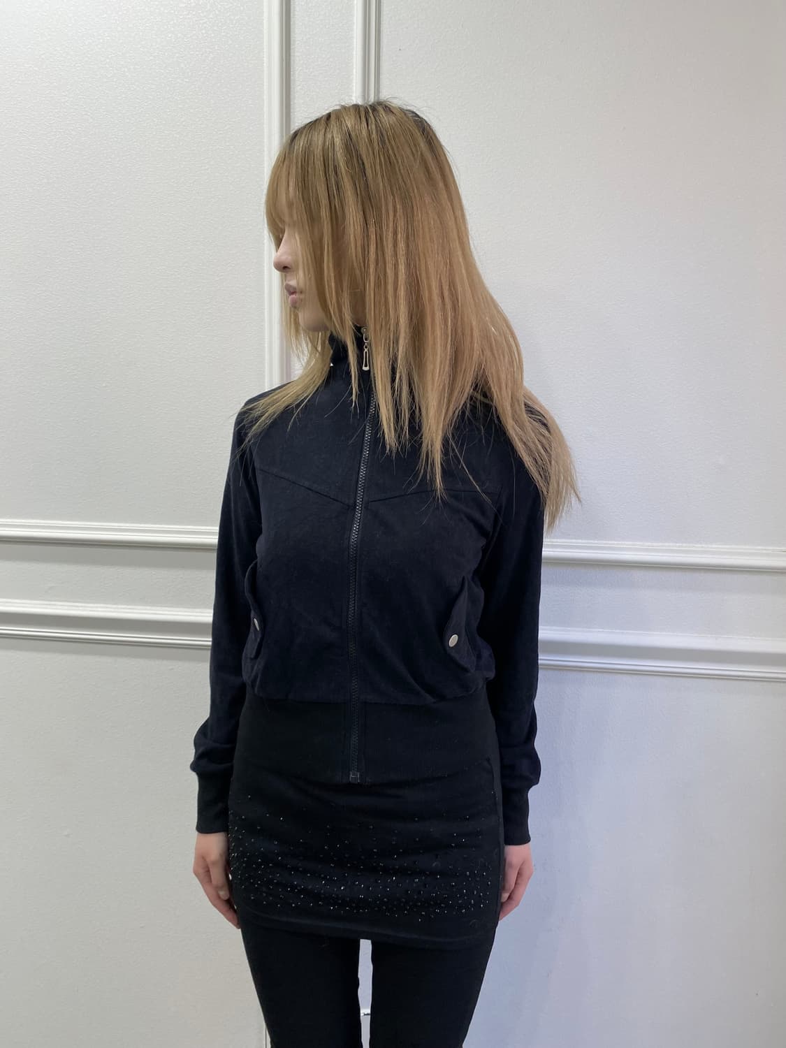 Y2K Slim Fit Full Neck Zip Up 상품이미지1