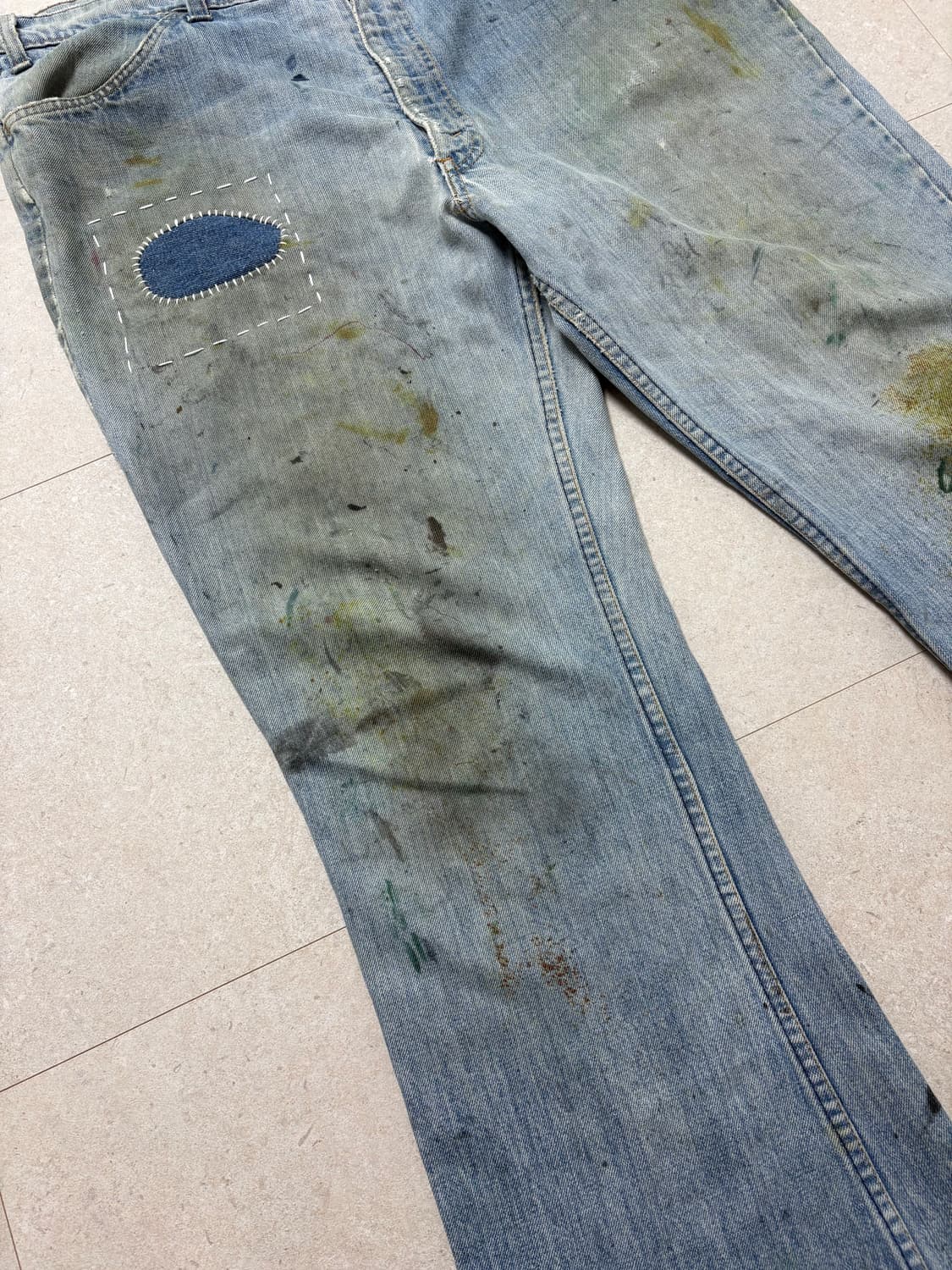 70s Levi's 646 벨바텀 트래쉬드 컨디션 상품이미지2