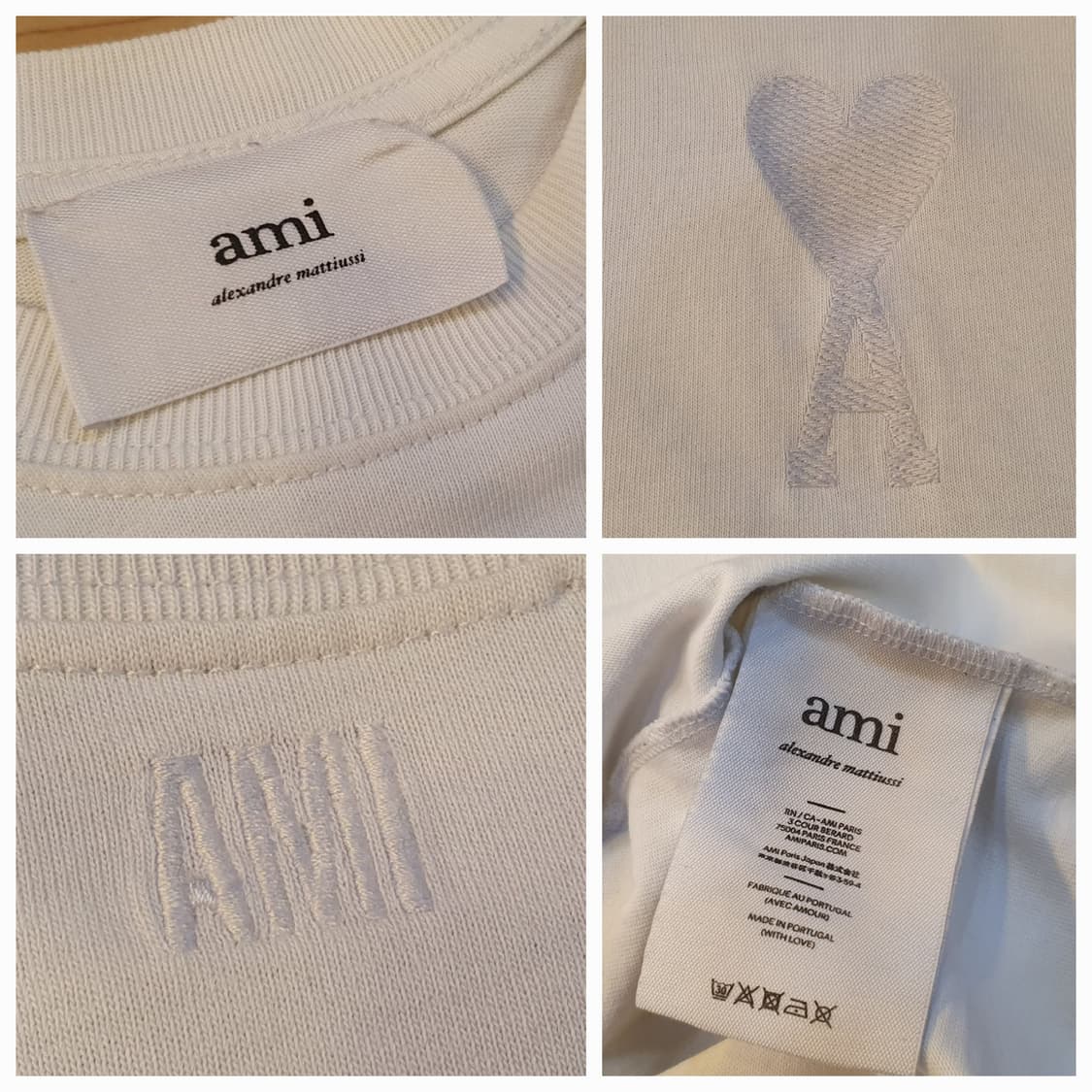 90/66.아미 화이트 반팔티(공용)  상품이미지6