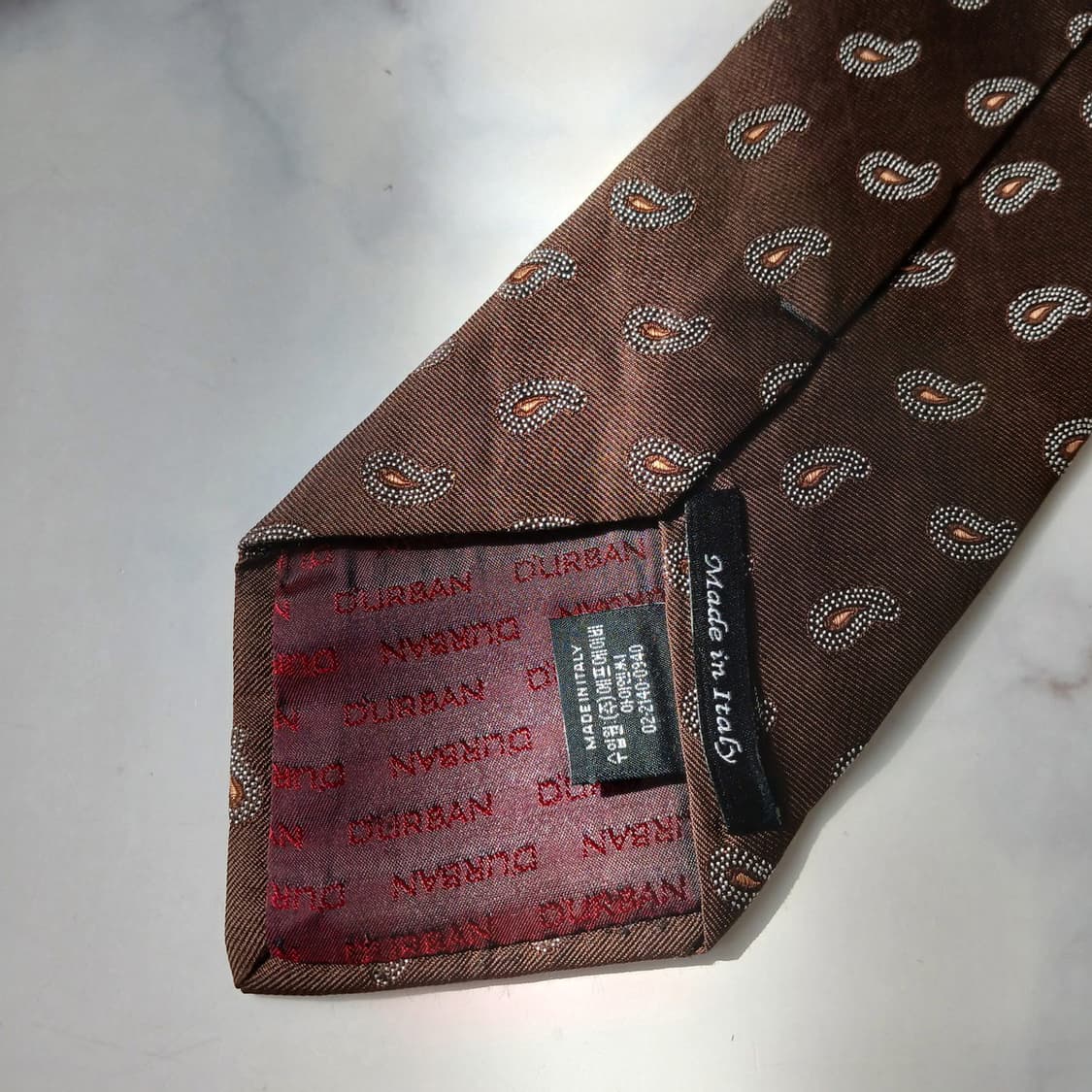 더반 브라운 자카드 페이즐리 넥타이 8.9cm A+등급 e837 상품이미지7